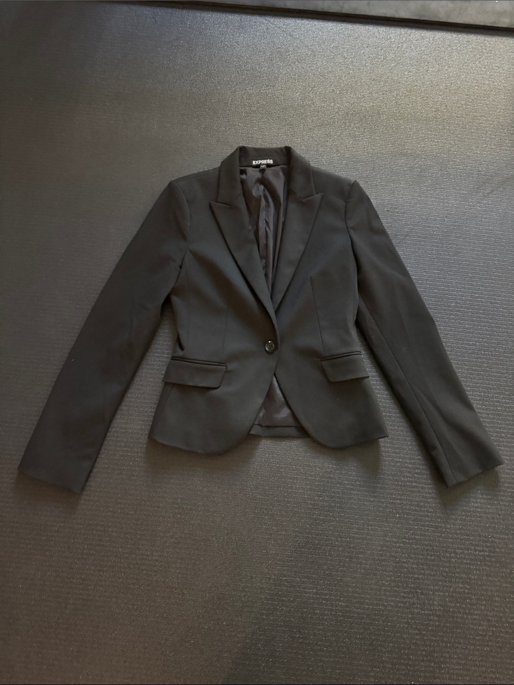 Express Black Single-Button Fitted Blazer Sz 2